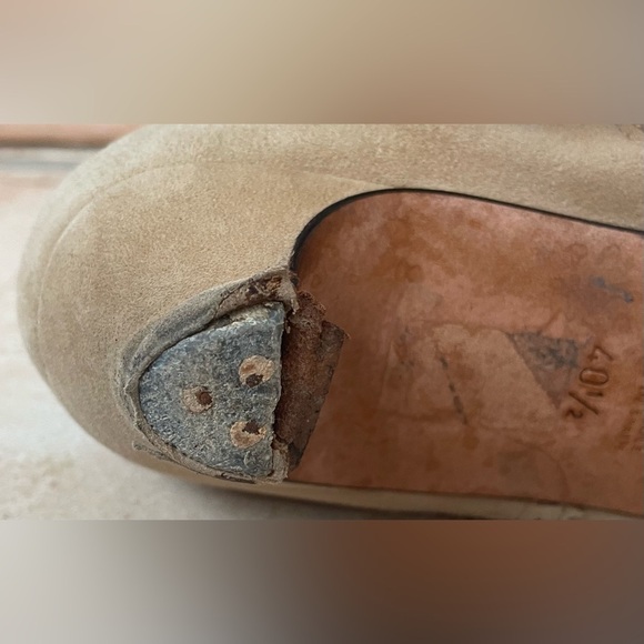 Lulu Guiness tan,suede, embroidered knee boots, leather sole/interior; 40 1/2 - Picture 11 of 14